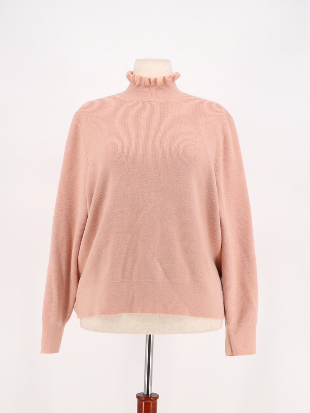 J. CREW Ruffleneck Merino Wool Blend Sweater in Blush Pink Size 3X